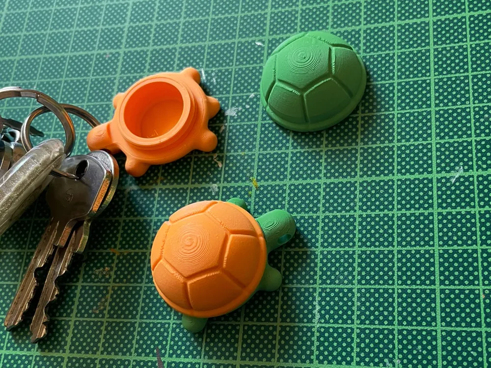 3D Printed Turtle Keychain Container - Image 2