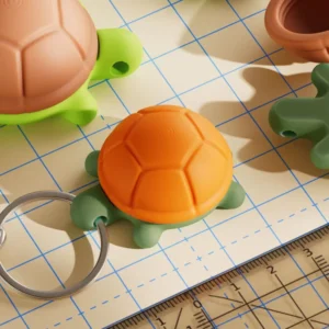 3D Printed Turtle Keychain Container