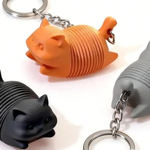 Chubby Cute Spring Cat Keychain